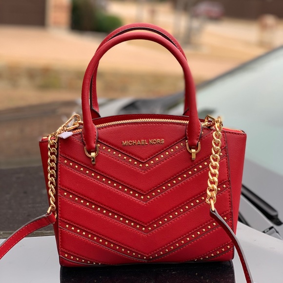 Michael Kors Handbags - Michael kors studded small Ellis Conv satchel bag